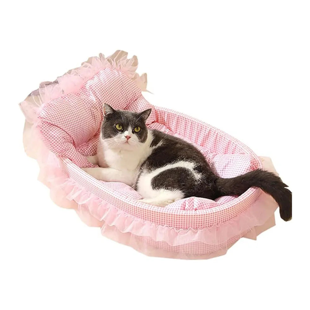 Soft oval pet sofa bed for cats and small dogs